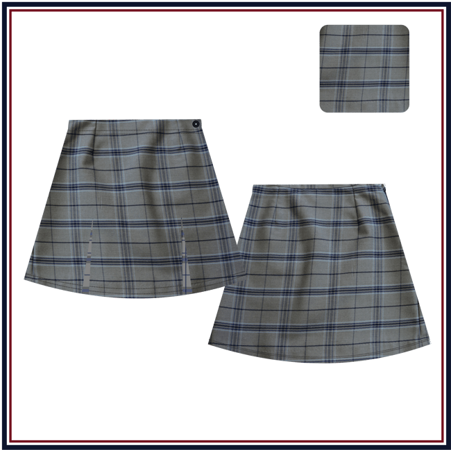 Grey plaid 2025 skirt juniors